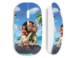 Póster del anime Moana 2 con ratón inalámbrico blanco de Maniacase