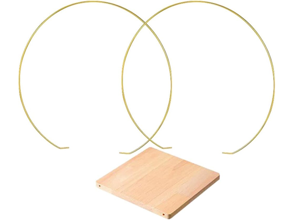 Aro Floral De Metal Dorado Para Decoración De Mesa, Elegante Centro De Mesa Para Bodas.