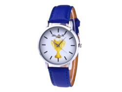 Reloj De Cuero Pu Casual Moda Zhoulianfa Dial Redondo Estilo Simple Quartz Mujer Azul Real