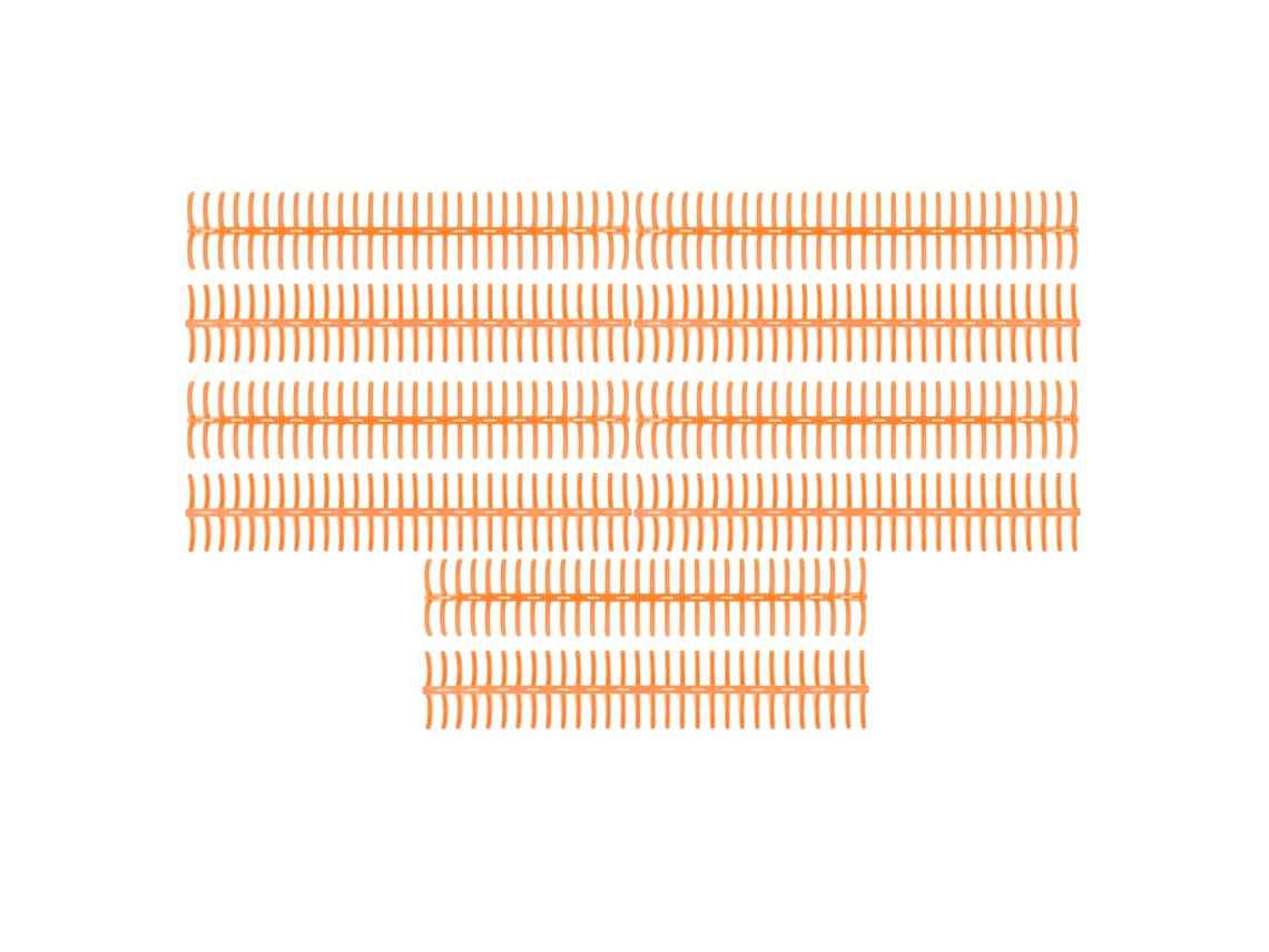 10 hojas de encuadernación en espiral de plástico de 19 mm, 30 anillas para A4, B5 y A5, 150 hojas, color naranja.