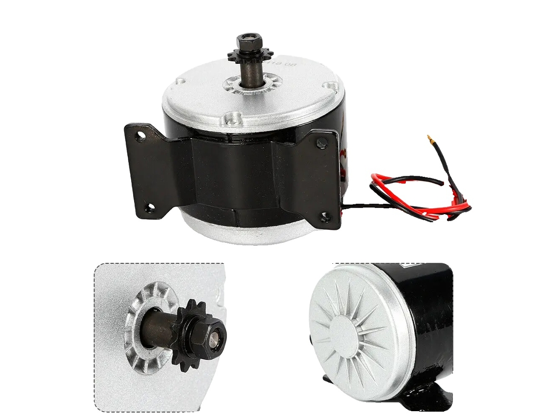 Motor eléctrico con escobillas, potencia 250 W, 24 V CC, OEM negro