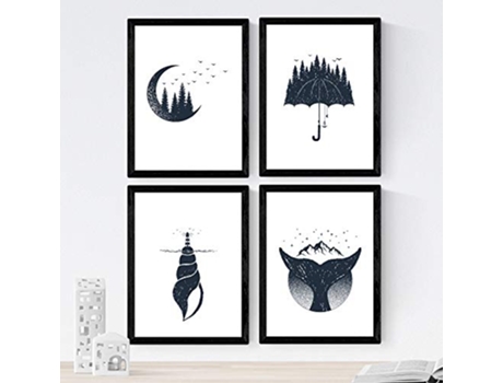 Set de 4 Láminas NACNIC Bosque y Mar (A3)