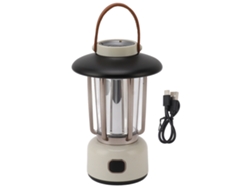 Linterna LED portátil para camping modelo 2026 con 3 modos de iluminación y múltiples opciones de alimentación para uso en exteriores.