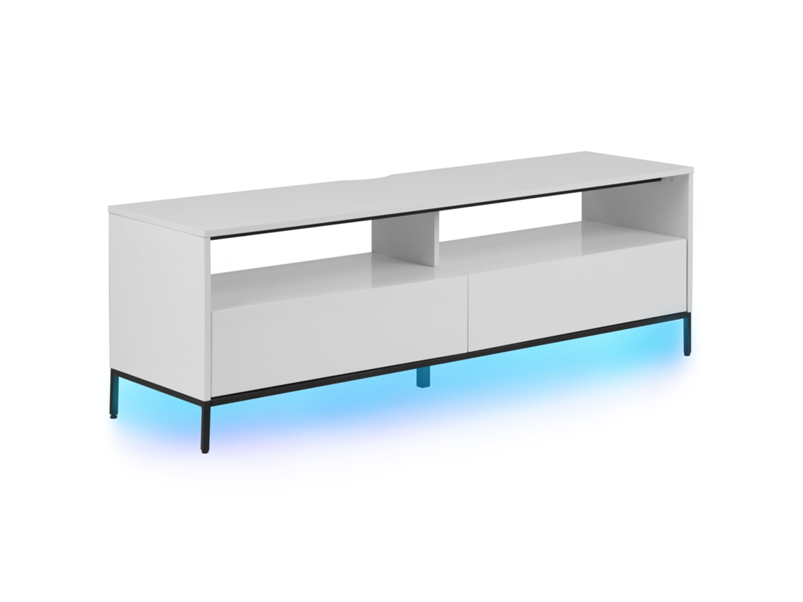 Mueble TV blanco con LED BELIANI Sydney