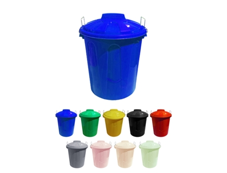 Cubo Basura de plástico Com Tapadera | Cubo almacenaje e reciclar Azul 21 litros