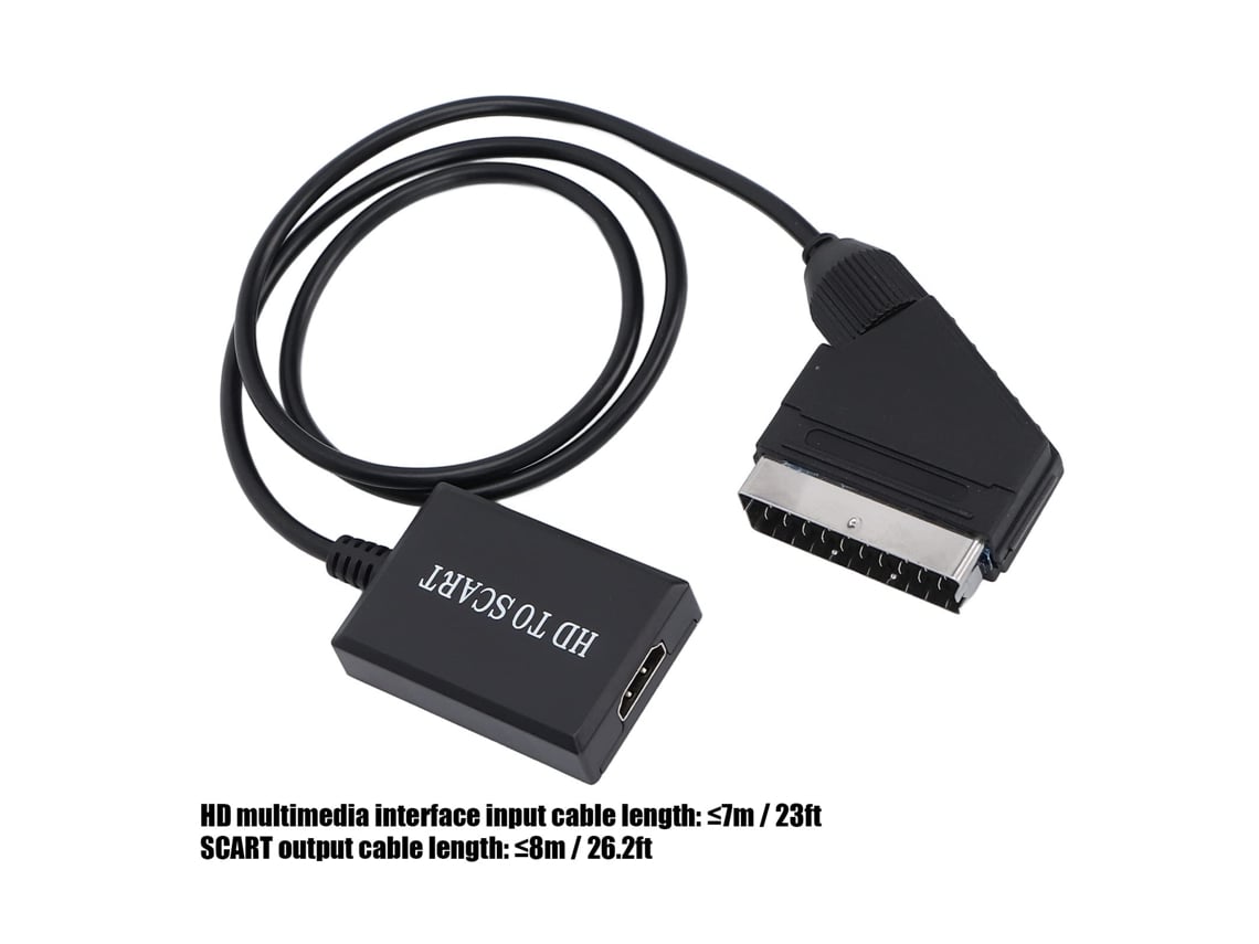 Conversor de HDMI a SCART adaptador de vídeo HD Digital HDMI a vídeo  analógico y audio L/R compatible con DVI para reproducción CRT/VHS/DVD CVBS
