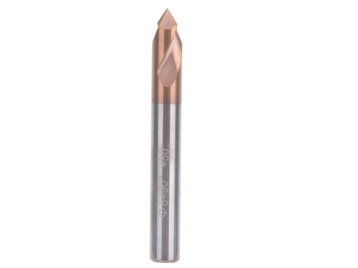 Broca De Centrado De Carburo De Tungsteno Con Recubrimiento De Titanio-silicio, 55 Hrc, D6 X 50 X 2t X 90°