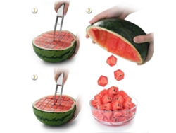 Cortador de sandía de acero inoxidable, ideal para ensaladas y ensaladas picadas (1/2 unidad)