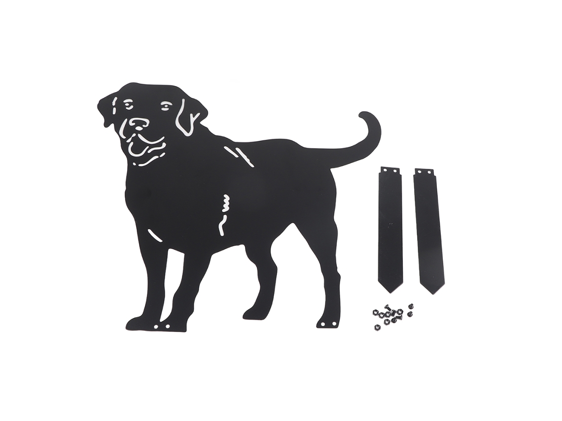 Estatua con silueta de perro labrador para jardín con estaca