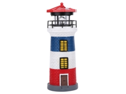 2026-estatua De Faro Solar Led Con Luz Rotatoria Para Exterior Jardín Patio Ornamento (rojo Azul Blanco)
