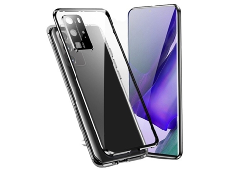 Carcasa magnética de Vidrio Templado Doble face para Samsung S22 Ultra Negro