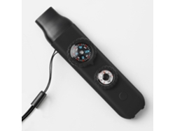 Silbato de emergencia multifunción Tommy01 5 ​​en 1, ABS negro