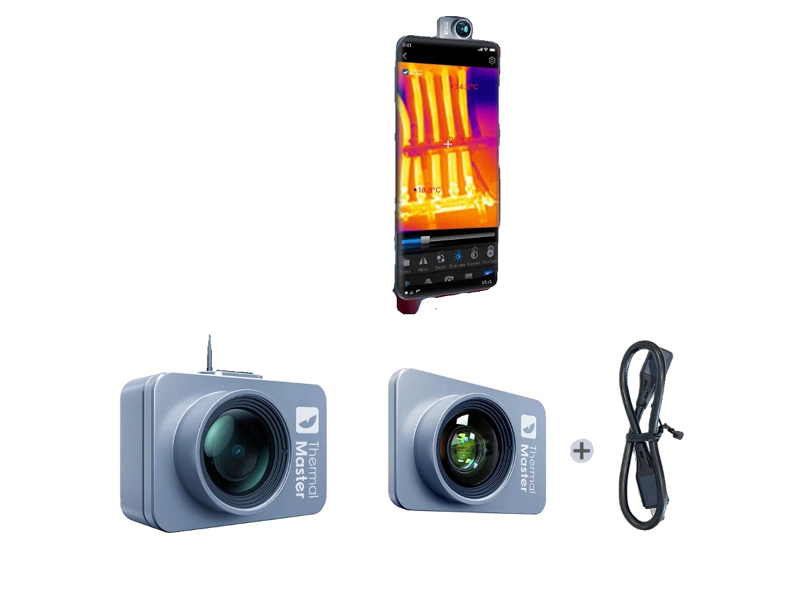 Cámara termográfica P2pro, resolución IR de 256 x 192, rango de medición de -20 °C a 590 °C, p2proandroid-kit