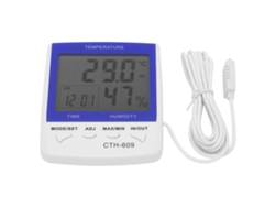 Termómetro Higrómetro Digital Cth-609 Con Pantalla Lcd Para El Hogar, Invernaderos Y Granjas. Medidor De Temperatura Y Humedad.