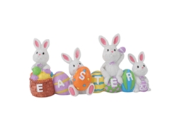 Decoración De Conejito De Pascua De Resina Pintada A Mano, Linda Estatua De Huevo Para El Hogar, El Jardín, Navidad Y Las Fiestas.