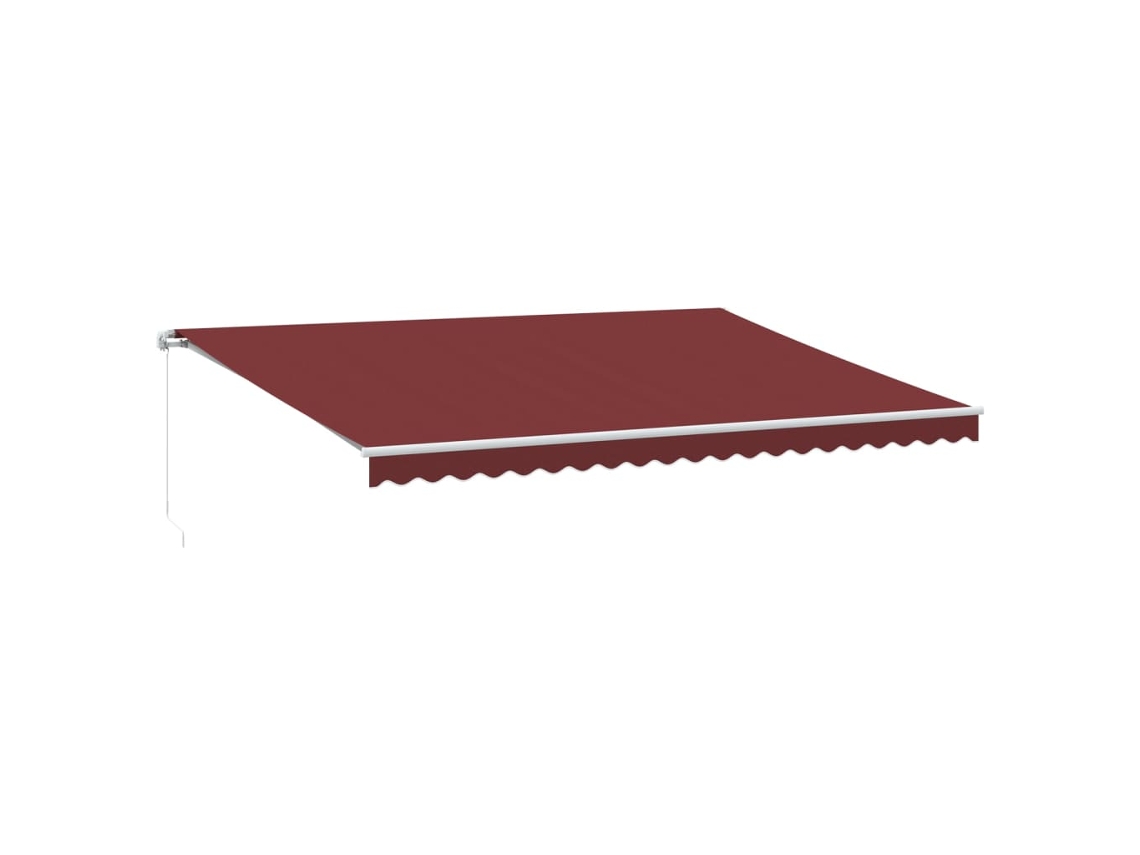 Maison Exclusive - Toldo Retráctil Manual Con Luces Led Burdeos 500x350 Cm