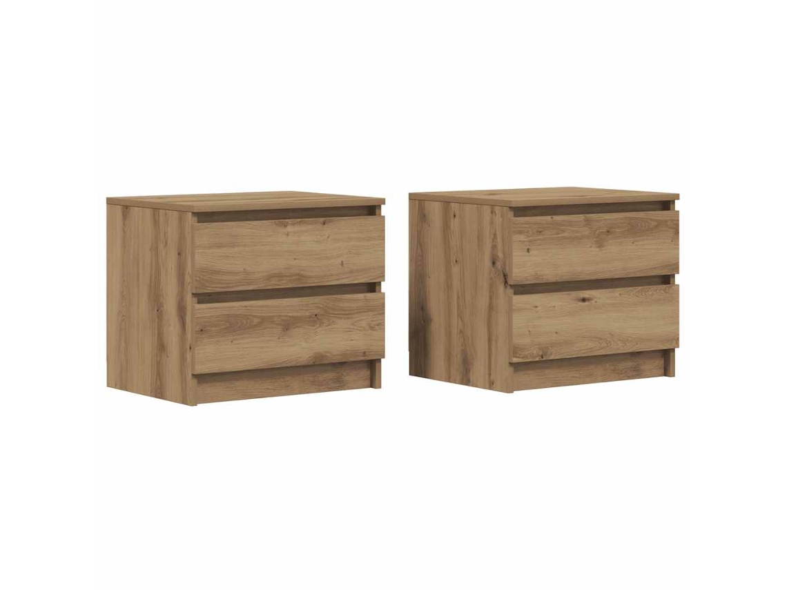 Conjunto 2 Mesita De Noche VIDAXL Marrón Madera contrachapada