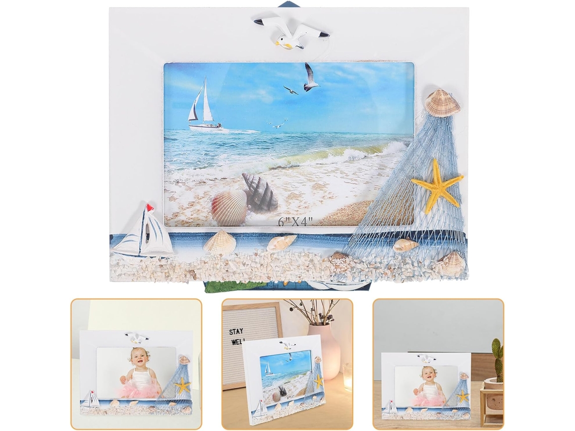 Marco Fotos Decorativo Madera 15 Temática Náutica Mediterránea Ideal Familiares Oficina Cm