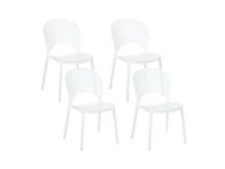 Juego de sillas de diseño BELIANI Ostia de Material sintético Blanco 46x51x83