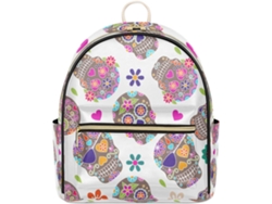 Mochila Tropicallife Colorida Para Mujeres Niñas Estampado Calaveras Piel Para Escuela Viajes Informal
