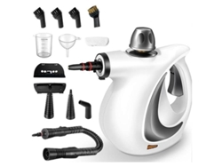 Limpiador a vapor portátil de alta temperatura, 250 ml, con 12 accesorios para limpieza de cocina y coche, blanco Gertiz