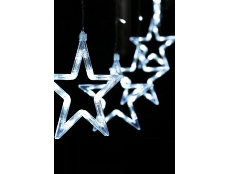 Luces LED de cortina 12 Luces Estrellas 138 LED 2.5x0.8m decoración Navidad boda fiesta decoración del hogar para Interior Estrella Blanca SELEOK