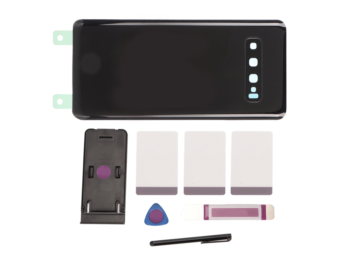 Kit De Reemplazo De Cristal Trasero Para Galaxy S10 Con Lápiz Táctico, Lente De Cámara Y Herramientas De Reparación Preinstaladas - Negro