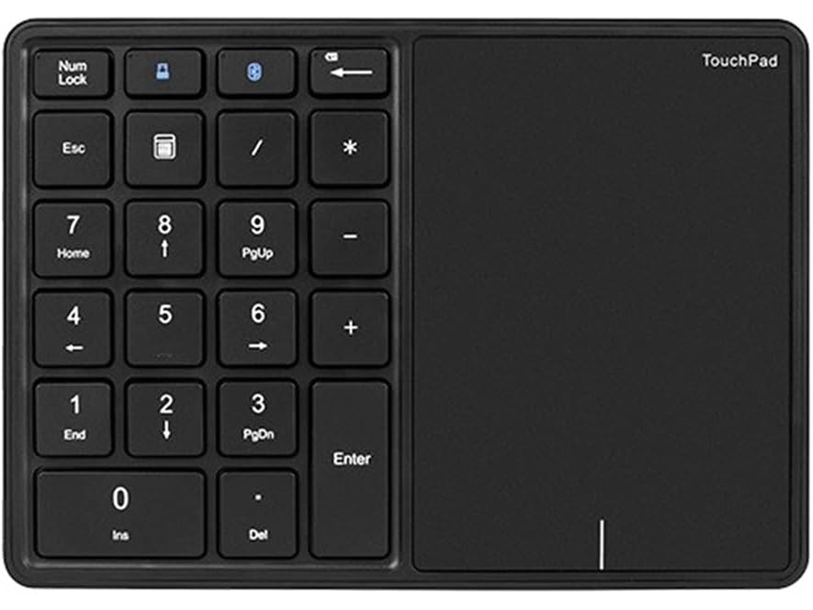 Teclado Numérico Bluetooth Con Panel Táctil Recargable Por Usb Inalámbrico Para Android E Ios.