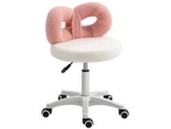 Taburete Sherpa Con Ruedas Y Respaldo Ajustable.