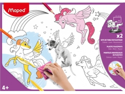 Conjunto 2 Individuais Mesa Plástico para Colorir Maped