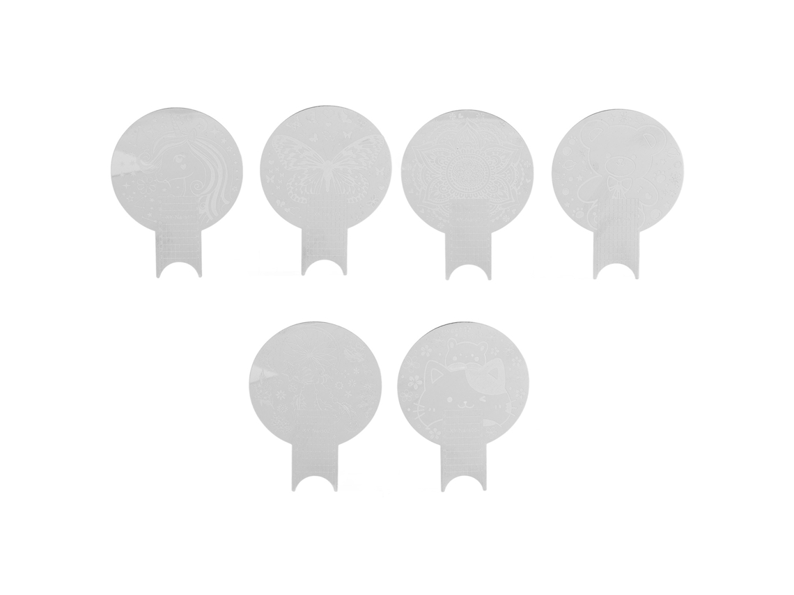 Juego De 6 Placas De Acero Inoxidable Para Estampar Uñas Con Diferentes Diseños Para Un Diseño Artístico De Uñas.