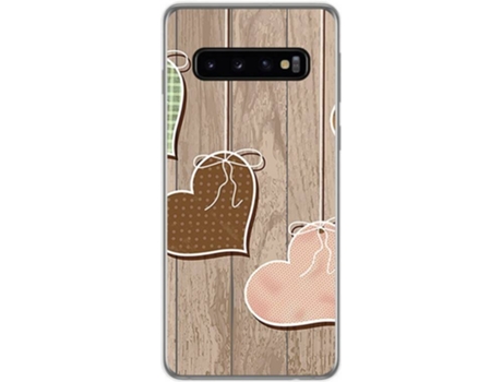Carcasa Samsung Galaxy S10 Plus TUMUNDOSMARTPHONE Corazones Madera Multicolor