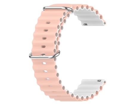 Correa de Silicona 22mm diseño ondulado bicolor para Garmin Vivoactive 4/Venu 2 - rosa/blanco