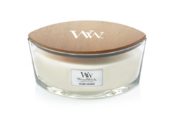 Woodwick 76115e - Candelabro de vidrio blanco