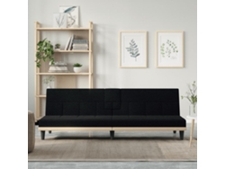 Sofá Cama Con Portavasos Tela Negro