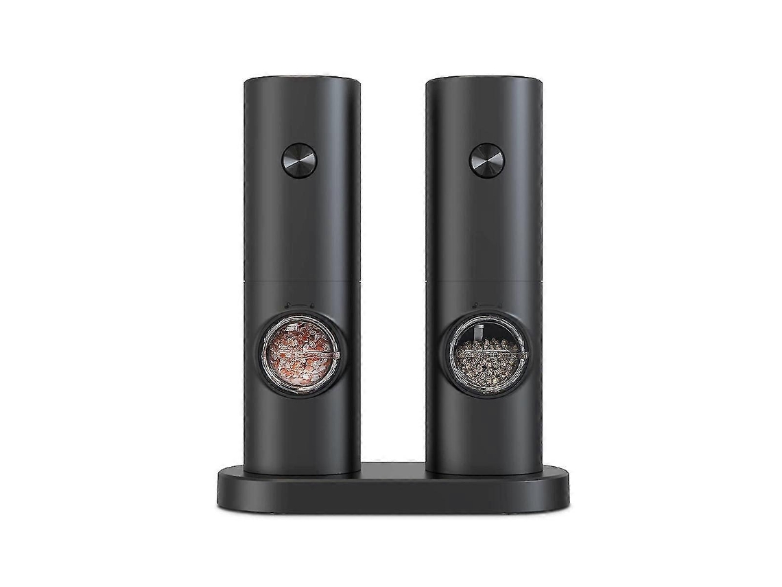Molinillo eléctrico de sal y pimienta Rosewell, molinillo de pimienta negra a batería con base, 5 niveles de molienda gruesa, ajustable