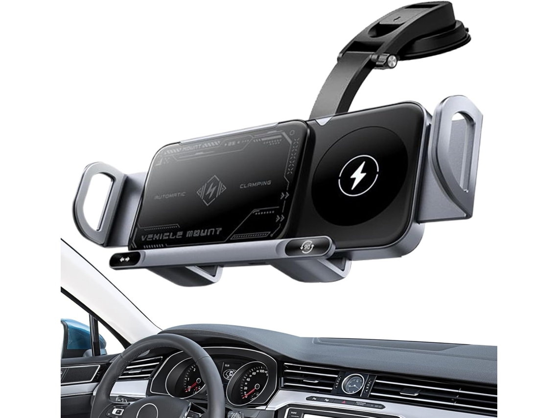 Cargador Inalámbrico Para Coche | Soporte Para Teléfono De Coche - Cargador De Coche Para Smartphone De Doble Bobina De 15 W