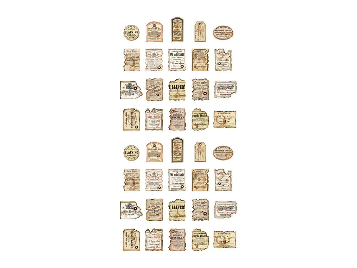 40 hojas de pegatinas vintage, patrón transparente, pegatinas decorativas portátiles versátiles para manuales, cuadernos, álbumes de fotos, bricolaje, álbumes de recortes, manualidades...