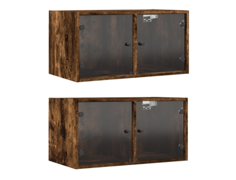Conjunto 2 Mueble De Pared VIDAXL Marrón Madera contrachapada (68.5x37x35 cm)