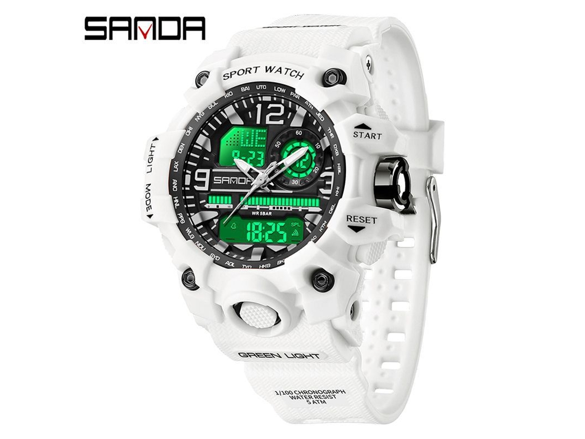 Reloj Electrónico De Moda (blanco para Mujer) Con Acabado Luminoso, Resistente Al Agua, A Prueba De Golpes Y Con Alarma.