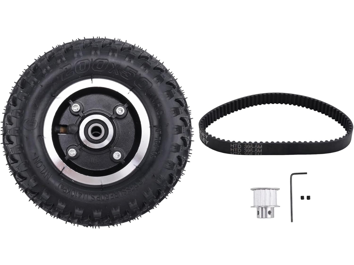 Kit De Ruedas De 200x50 Mm Para Ejes De Patineta Eléctrica Con Polea