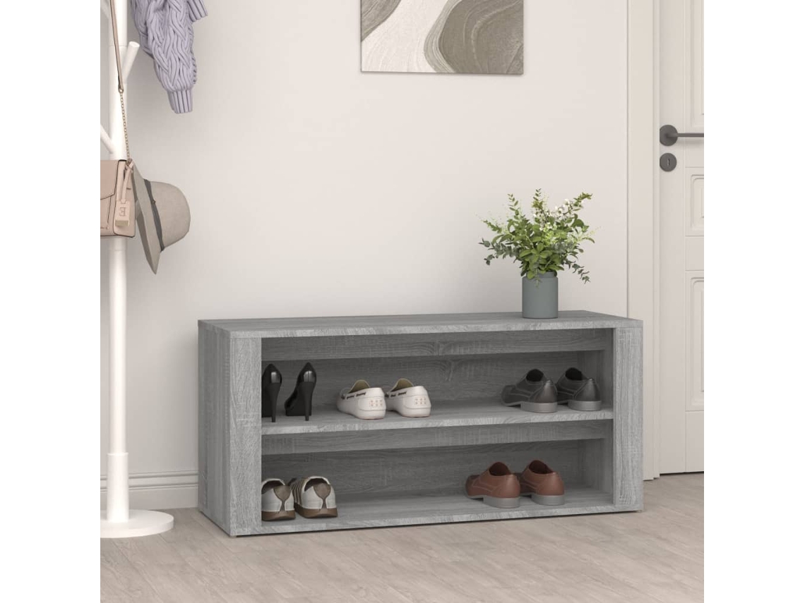 Zapatero Organizador en Madera Procesada Gris Cemento 100X35X45 Cm
