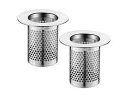 Juego 2 Mallas Filtrantes Bañera Acero Inoxidable, Para Fregadero Y Balcón