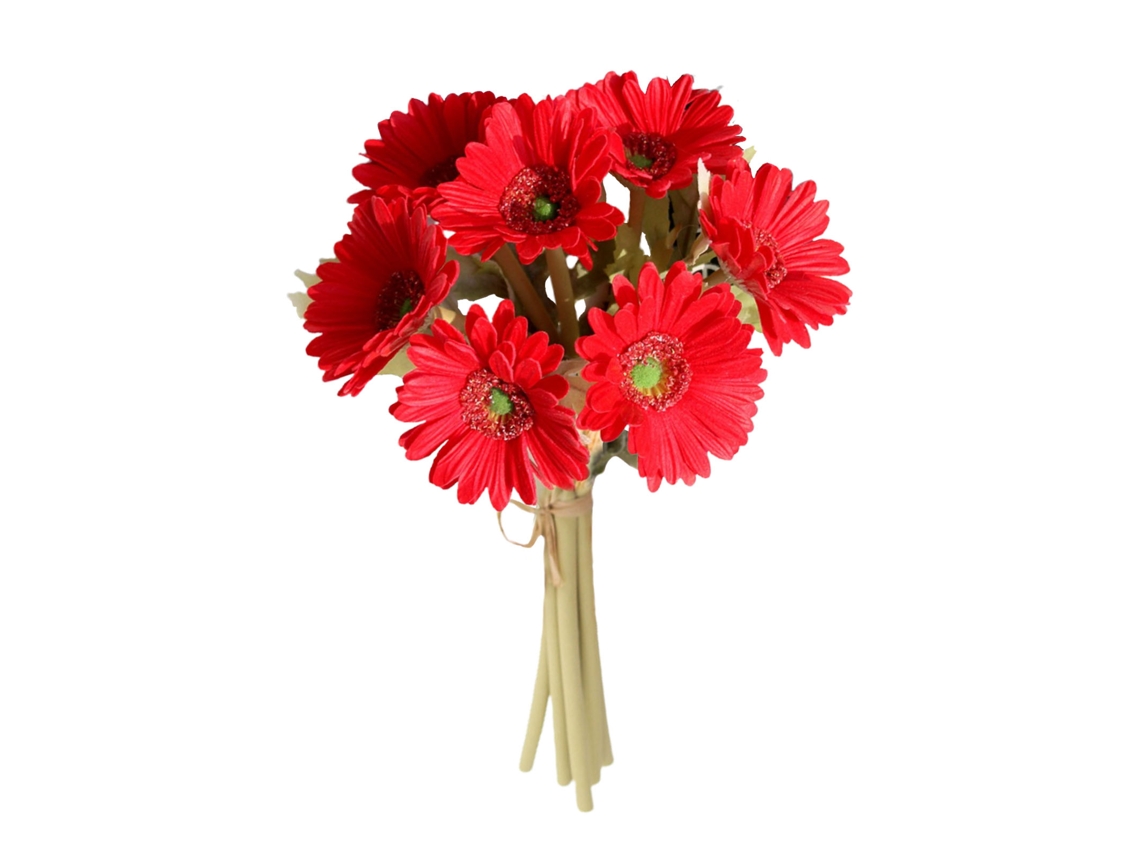 Ramo De Gerberas Artificiales Para Decoración Del Hogar Y Bodas - Rojo