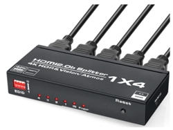 Divisor HDMI 4K 60 Hz, 1 entrada y 4 salidas, HDMI 2.0, HDCP 2.2, EDID adaptativo, compatible con PS4, etc., color negro Yizhood