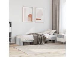 Estructura De Cama Madera De Ingeniería Gris Hormigón 90x190 Cm