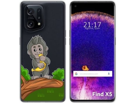 Carcasa para Oppo Find X5 5G TUMUNDOSMARTPHONE Dibujos Transparente Mono Multicolor