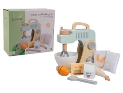 Juego de cocina de juguete Jouéco con batidora y juego de repostería de madera, 10 piezas sostenibles