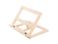 Atril de madera portátil, ajustable y plegable para libros y tabletas.