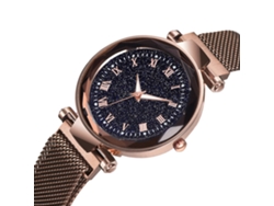 Reloj De Pulsera De Aleación Para Mujer Con Esfera Redonda, Números Romanos Y Correa De Malla.